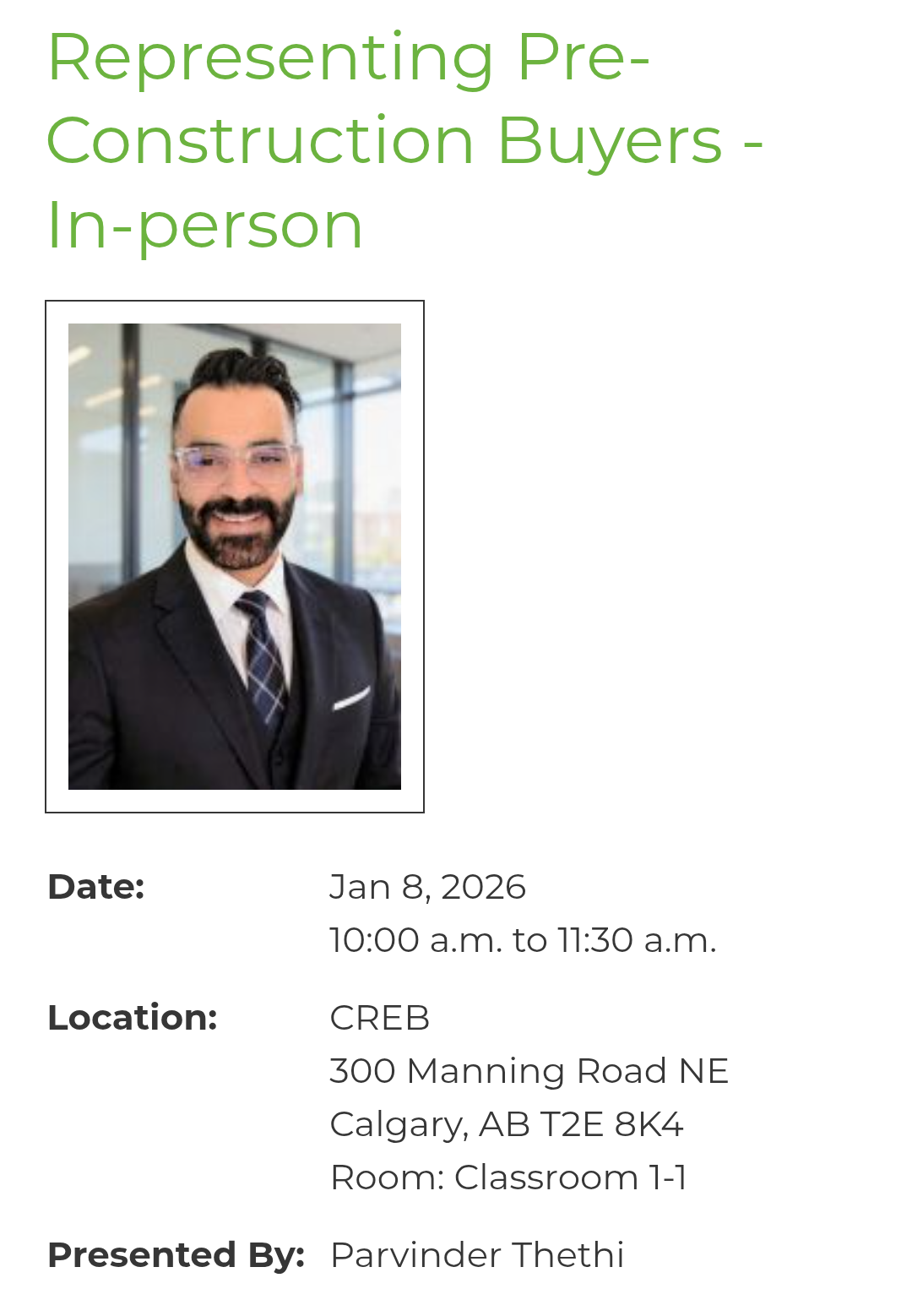 Parvinder Thethi Calgary Real Estate Board